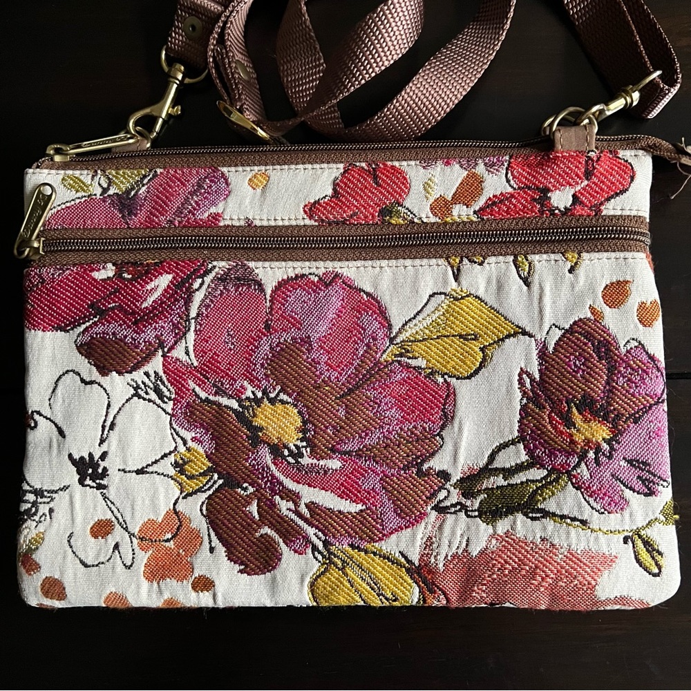 Danny K. Floral Shoulder/Crossbody Bag